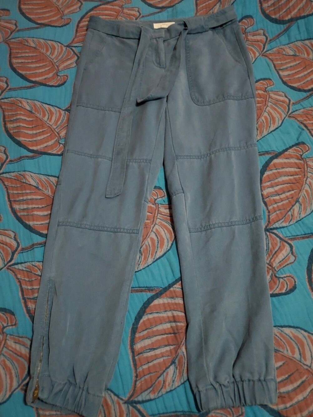 Men's Blue Casual Jogger Pants with Drawstring